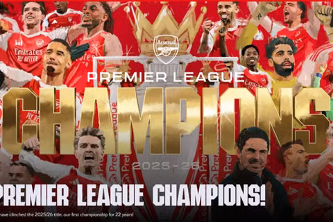Arsenal trở thành tân vương Premier League 2025-2026. (Nguồn: Arsenal)