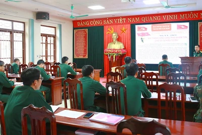 Một buổi sinh hoạt về lan tỏa thông tin tích cực trên không gian mạng của Ban Chỉ huy Quân sự thành phố Nam Định, tỉnh Nam Định.