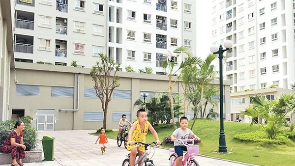 Khu nhà ở xã hội EcoHome tại quận Bắc Từ Liêm.