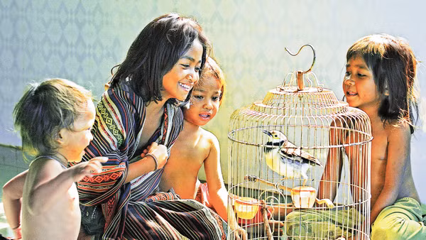 Hồn nhiên - tác phẩm đoạt giải nhì cuộc thi Tình bạn tình yêu và nụ cười của Niu Di-lân năm 2015. Ảnh: VIỆT VĂN