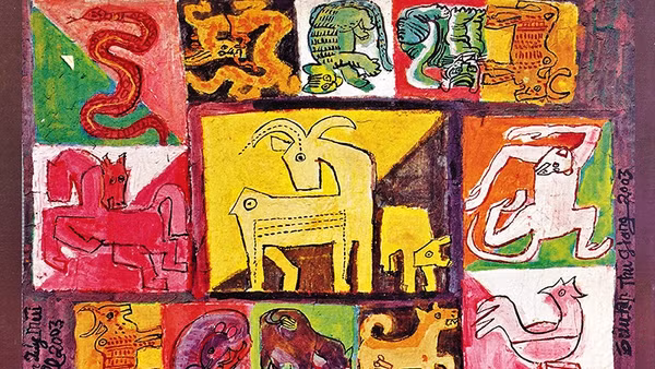 Tác phẩm 12 con giáp của danh họa Nguyễn Tư Nghiêm.