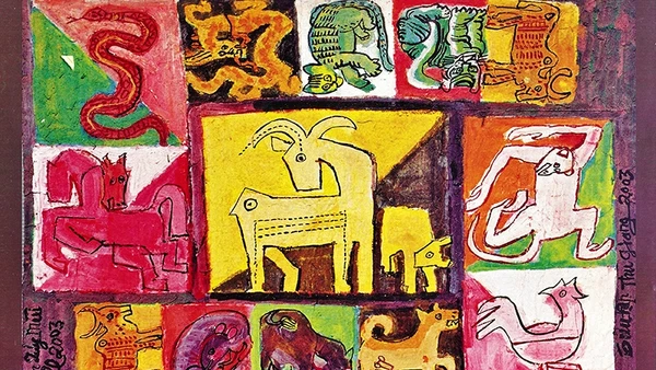 Tác phẩm 12 con giáp của danh họa Nguyễn Tư Nghiêm.