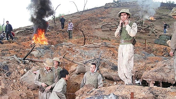 Cảnh làm phim Ký ức Ðiện Biên.