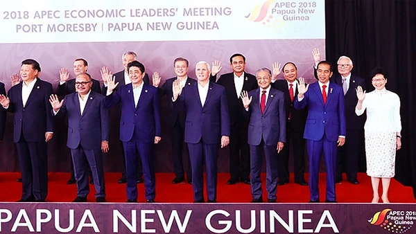 Lãnh đạo các nền kinh tế thành viên APEC chụp ảnh chung tại Hội nghị Cấp cao APEC ở Papua New Guinea năm 2018. Ảnh: TTXVN