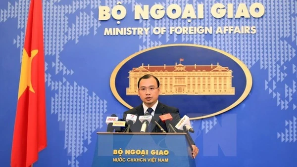 Người phát ngôn Bộ Ngoại giao Việt Nam Lê Hải Bình phát biểu. (Ảnh: Doãn Tấn/TTXVN)