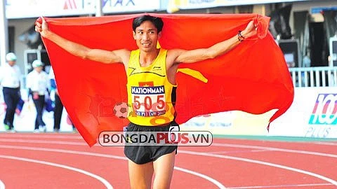 Vẫn bằng chiến thuật núp gió đầy sáng tạo, Nguyễn Văn Lai lại làm nên lịch sử cho Điền kinh Việt Nam. (Ảnh: bongdaplus)