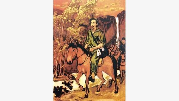 Những năm tháng Bác ở Chiến khu Việt Bắc. Tranh: VĂN THƠ