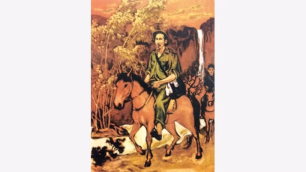 Những năm tháng Bác ở Chiến khu Việt Bắc. Tranh: VĂN THƠ