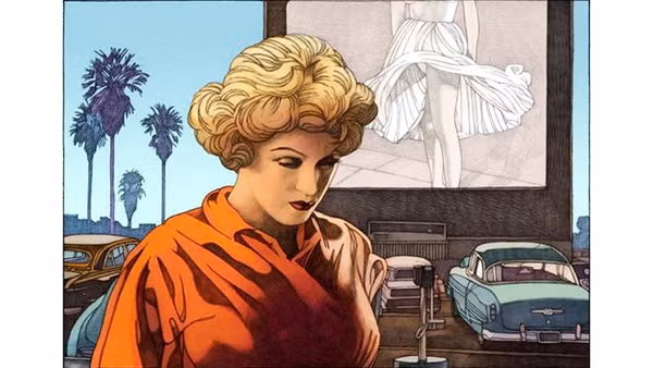 Tranh minh họa đi kèm bài phê bình cuốn tiểu thuyết "Blonde" của nữ nhà văn Mỹ Joyce Carol Oatest đăng trên báo Le Monde ngày 20-10-2000.