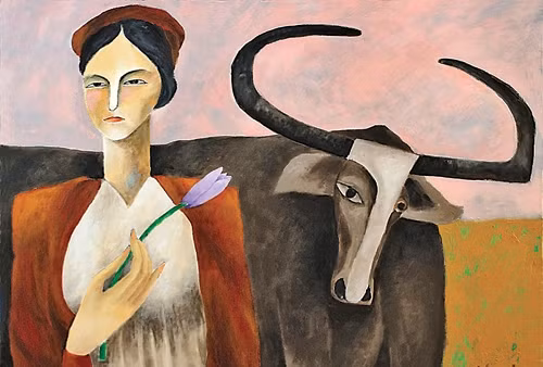 Nhớ quê. Tranh: ĐỖ DUY MINH