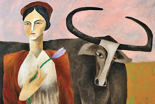 Nhớ quê. Tranh: ĐỖ DUY MINH