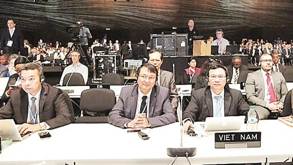 Đại diện Việt Nam tham gia công bố phê chuẩn Thỏa thuận Pa-ri, tại Hội nghị COP 22 ở Ma-rốc.