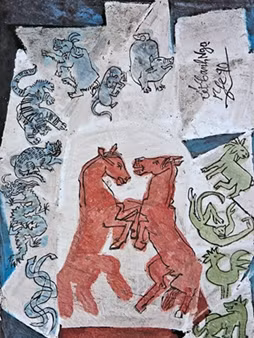 Bột mầu trên giấy. Tranh : NGUYỄN TƯ NGHIÊM