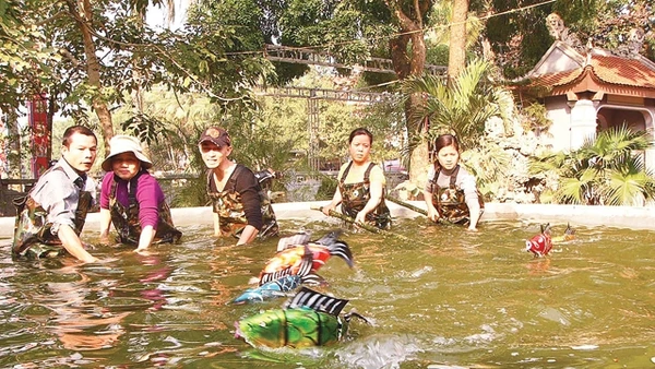 Một buổi tập của phường rối. 