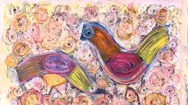 Một trong số 60 bức tranh gà mới vẽ của họa sĩ Thành Chương.