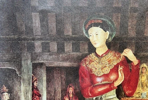 Tượng ở chùa Dâu. Tranh: TRẦN DUY