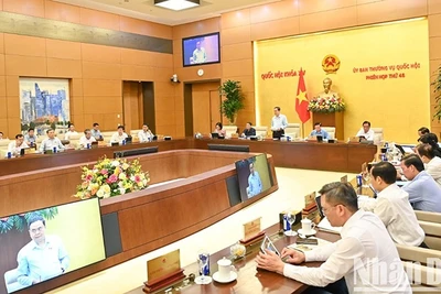Quang cảnh khai mạc phiên họp thứ 46 của Ủy ban Thường vụ Quốc hội. (Ảnh: DUY LINH)
