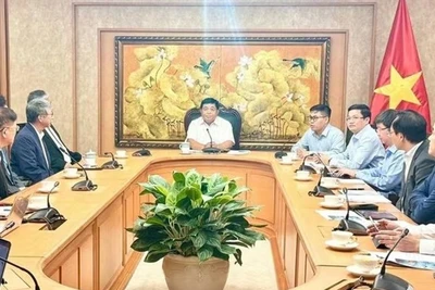 Phó Thủ tướng Nguyễn Chí Dũng làm việc với Hiệp hội Phát triển kinh tế bền vững Đài Loan (Trung Quốc). (Ảnh: TTXVN)