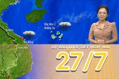 [Video] Dự báo thời tiết đêm nay và ngày mai 27/7/2025: Mưa dông tiếp diễn tại khu vực Trung Bộ