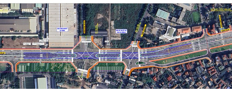 Phối cảnh cầu vượt trực thông trên tuyến đường Cổ Linh.