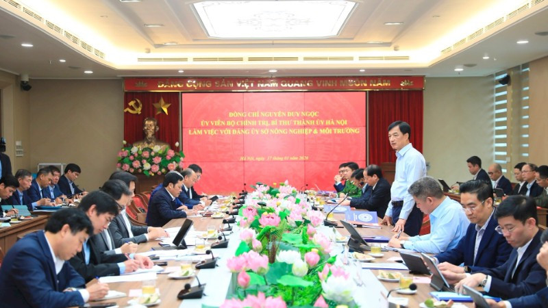 Đồng chí Nguyễn Duy Ngọc phát biểu chỉ đạo tại buổi làm việc.