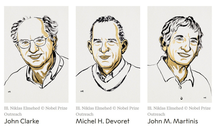 Chân dung 3 nhà khoa học là chủ nhân của Giải Nobel Vật lý 2025. (Ảnh: Nobelprize.org) 