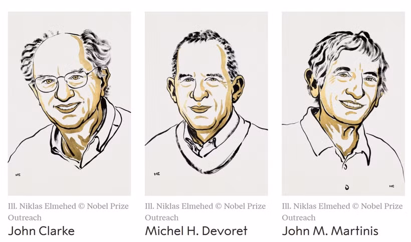 Chân dung 3 nhà khoa học là chủ nhân của Giải Nobel Vật lý 2025. (Ảnh: Nobelprize.org) 