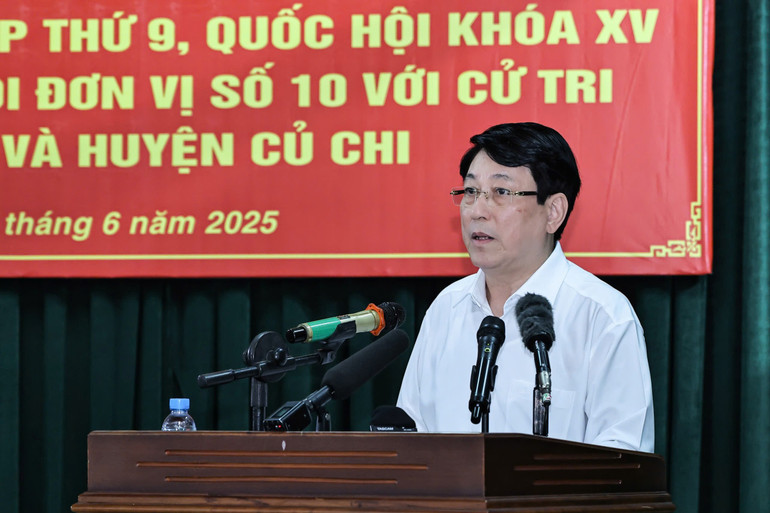 Chủ tịch nước Lương Cường phát biểu tại Hội nghị. ct.jpg