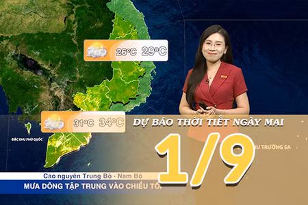 [Video] Dự báo thời tiết đêm nay và ngày mai 1/9/2026: Áp thấp nhiệt đới có khả năng mạnh lên thành bão 