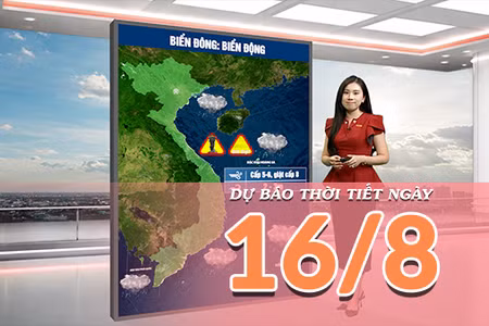 [Video] Dự báo thời tiết ngày 16/8/2026: Bắc Bộ giảm mưa, miền Trung nắng nóng