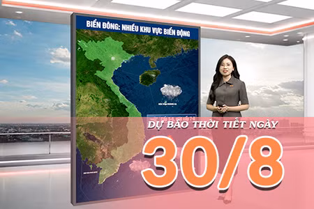 [Video] Dự báo thời tiết ngày 30/8/2026: Bắc Bộ kết thúc đợt mưa, trời chuyển nắng, Trung Bộ có mưa to