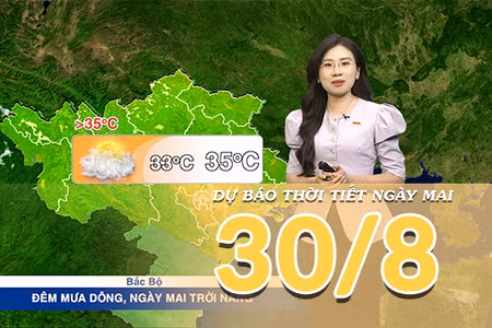 [Video] Dự báo thời tiết đêm nay và ngày mai 30/8/2026: Bắc Bộ tiếp tục có mưa to, Trung Bộ duy trì nắng nóng gay gắt