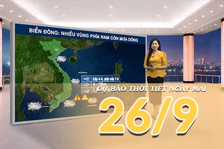 [Video] Dự báo thời tiết đêm nay và ngày mai 26/9/2026: Mưa còn duy trì ở nhiều nơi tại Trung Bộ và Nam Bộ