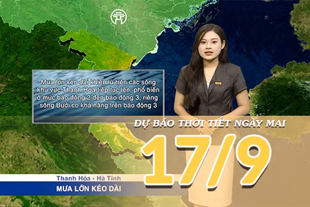 [Video] Dự báo thời tiết đêm nay và ngày mai 17/9/2026: Bắc Bộ và Bắc Trung Bộ tiếp tục mưa lớn, cảnh báo nguy cơ lũ cao