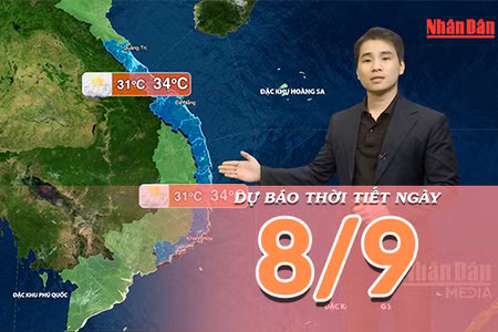 [Video] Dự báo thời tiết ngày 8/9/2026: Bắc Bộ tạnh ráo, Trung Bộ và Nam Bộ nhiều nơi mưa dông
