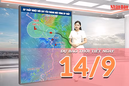 [Video] Dự báo thời tiết ngày 14/9/2026: Áp thấp nhiệt đới suy yếu, Trung Bộ tiếp tục mưa lớn