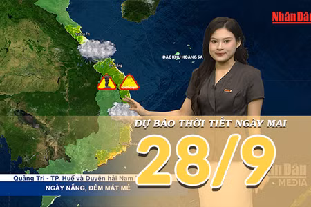 [Video] Dự báo thời tiết đêm nay và ngày mai 28/9/2026: Bắc Bộ nắng ráo, mưa dông giảm ở Trung Bộ và Nam Bộ 