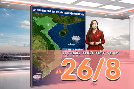 [Video] Dự báo thời tiết ngày 26/8/2026: Bắc Bộ mưa dông, Trung Bộ nắng nóng 