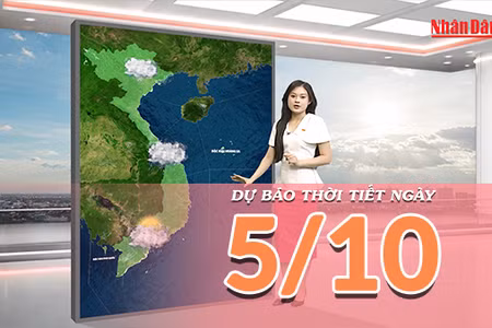 [Video] Dự báo thời tiết ngày 5/10/2026: Không khí lạnh gây mưa ở Bắc Bộ, Trung Bộ; Nam Bộ chiều tối tăng dông 