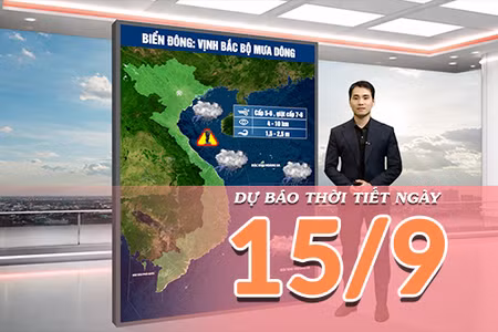 [Video] Dự báo thời tiết ngày 15/9/2026: Mưa lớn tiếp diễn ở Bắc Bộ, Trung Bộ, nhiều nơi có mưa rất to 