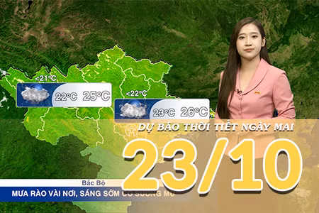 [Video] Dự báo thời tiết đêm nay và ngày mai 23/10/2026: Mưa dông thu hẹp tại Trung Bộ và Nam Bộ, Bắc Bộ tăng nhiệt