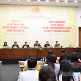 Quang cảnh buổi họp báo. (Ảnh: DUY LINH)