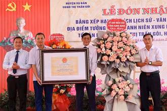 Lễ đón nhận Bằng xếp hạng Di tích lịch sử-văn hóa cấp tỉnh Địa điểm tưởng niệm Thanh niên xung phong ga Núi Gôi.