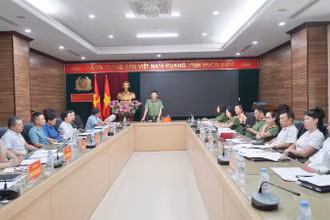 Công an tỉnh Thái Nguyên họp triển khai các nội dung theo kế hoạch tổ chức hoạt động. (Ảnh: TUẤN SƠN).