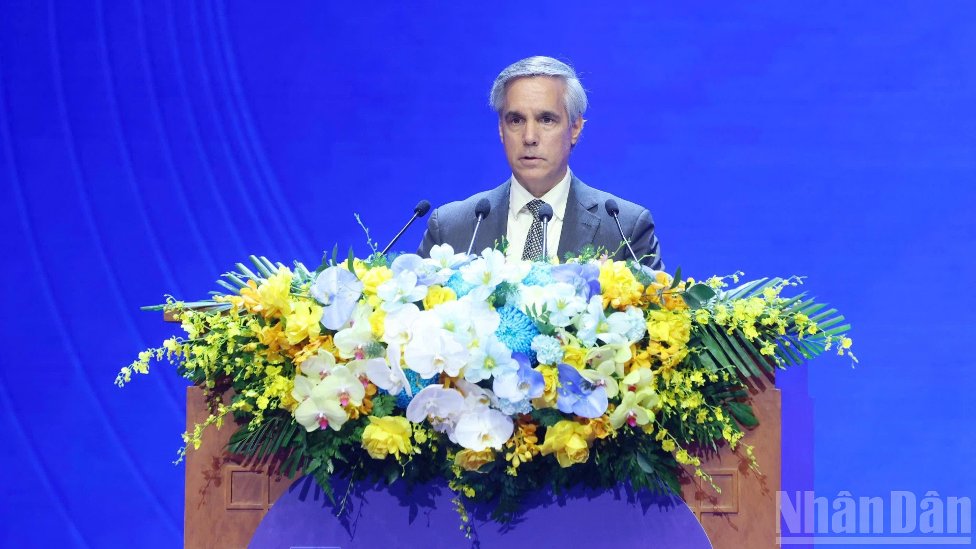 Ông John Brandolino, đại diện Cơ quan Phòng, chống Ma túy và Tội phạm của Liên hợp quốc (UNODC) phát biểu. (Ảnh: THỦY NGUYÊN) ndo_br_z7157380959759-e7dee0132b34682edb6677d090d8bc5d-4719.jpg