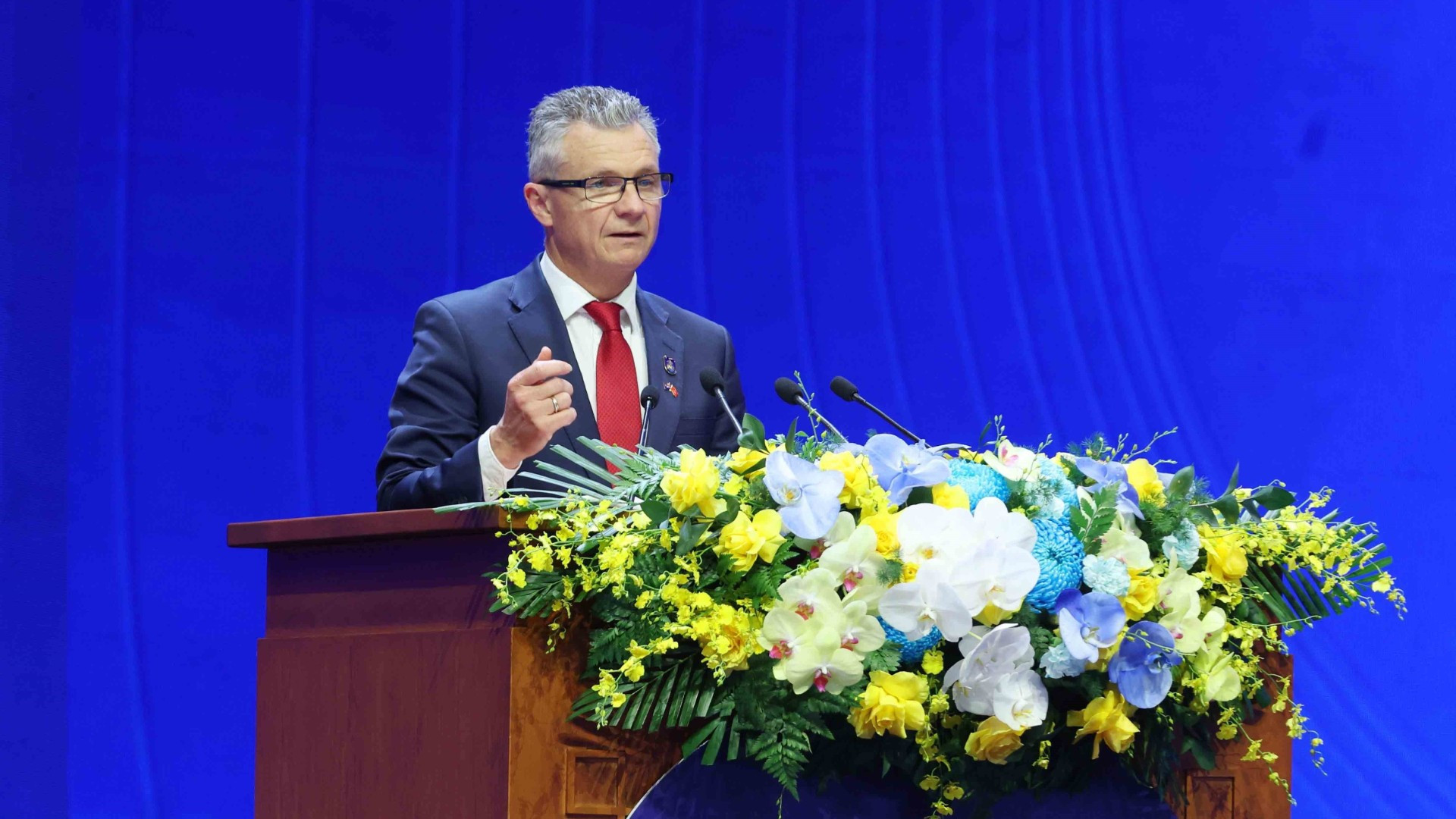 Đồng Bộ trưởng về Ngoại giao và Thương mại Australia Matt Thistlethwaite. (Ảnh: TTXVN) cong-uoc-ha-noi-phien-thao-luan-toan-the-cap-cao-thu-nhat-1-9106.jpg