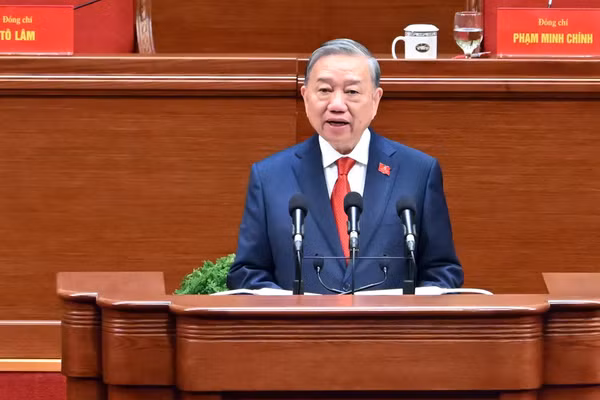 Tổng Bí thư Tô Lâm phát biểu tại lễ Bế mạc Đại hội lần thứ XIV của Đảng Cộng sản Việt Nam.