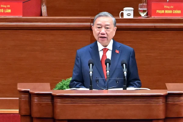 Tổng Bí thư Tô Lâm phát biểu tại lễ Bế mạc Đại hội lần thứ XIV của Đảng Cộng sản Việt Nam.