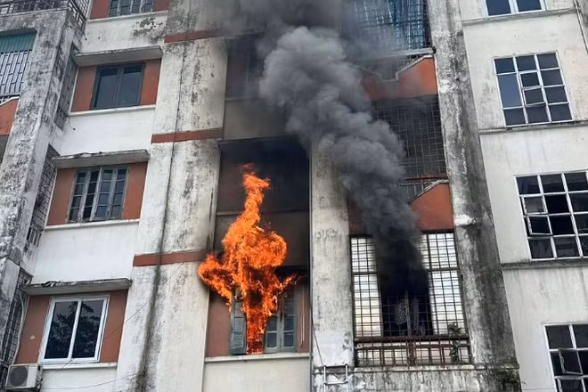 Hiện trường vụ cháy. (Ảnh: CTV)