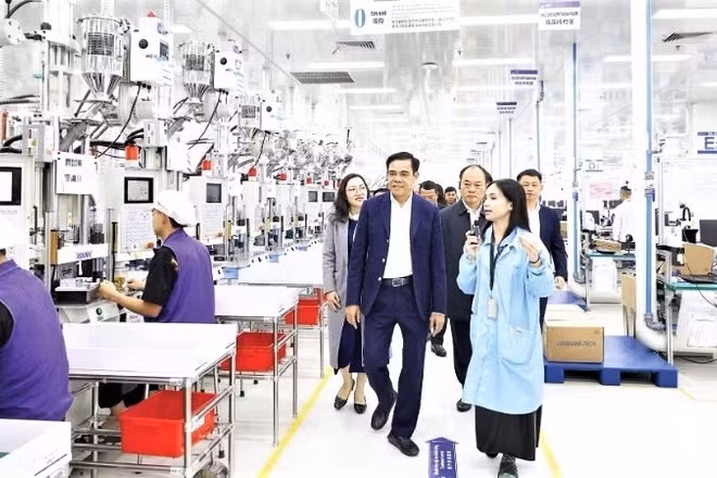 Đoàn công tác của Ủy ban nhân dân tỉnh Nghệ An kiểm tra tình hình sản xuất, kinh doanh tại Khu công nghiệp, đô thị và dịch vụ VSIP Nghệ An.